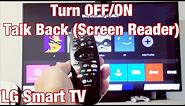 LG Smart TV: How to Turn OFF/ON Talk Back (Screen Reader, Voice Assistance, Audio Guidance