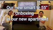 Our new Vizio M-series Qantum 55''4K HDR Smart TV Unboxing & Setup in our new Apartment|Dolly'sDiary