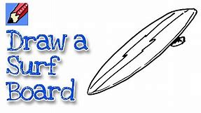 How to draw a Surfboard Real Easy | Step by Step with Easy, Spoken Instructions