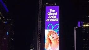 Taylor Swift towering over Times Square as the Top Global Artist of 2023 #taylorswift #swifties
