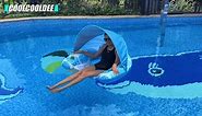 Pool Float with Canopy, Cup Holder - XL Pool Chair Lounge Float with Adjustable Sun Shade Cover, Drink Holder, Ergonomic Headrest,Inflatable Pool Float for Adults