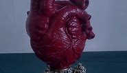 Bsearty Anatomical Heart vase,Resin Heart vase Flower Pot, Heart Shaped Decoration for Bedroom, Living Room, Lobby, Gothic Desktop,Blood red with Gold Base 5.12 * 8.27inches