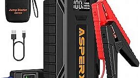 ASPERX Car Jump Starter, 1500A Peak Battery Starter for Up to 7.0L Gas or 5.5L Diesel Engine, 12V Portable Power Pack with 1.4 INCH LCD Display