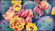 Cactus Blossoms Acrylic Painting LIVE Tutorial