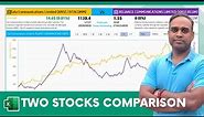 Two Stocks Comparison Excel Template