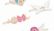 Sailarm oon Hair Clips Set - 5pcs Tsukino Usagi Designed Metal Hair Claw and Hairpin Clip Set, Anime Hair Styling Accessories Gift for Girl Women (4pcs Hairpin)