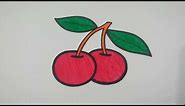 HOW TO DRAW CHERRY (CHERRIES) STEP BY STEP l EASY DRAWING TUTORIAL