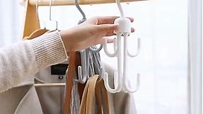 ORIJOYNA 2 Packs Plastic Tie Hangers Belt Organizer Racks