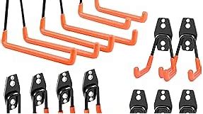 REMIAWY Garage Hooks, Heavy Duty Garage Storage Hooks Steel Tool Hangers for Garage Wall Mount Utility Hooks and Hangers with Anti-Slip Coating for Garden Tools, Ladders, Bikes, Bulky Items 12 Pack
