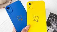 iPhone XR Case for Women Cute Side&Back Plated Love Heart