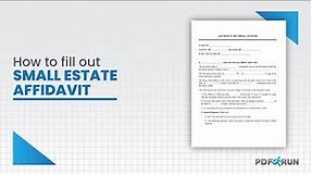How to Fill Out Small Estate Affidavit | PDFRun
