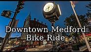 [4K] Bike Ride through Downtown Medford Massachusetts at Sunset.