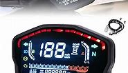 PACEWALKER Universal Modification Motorcycle LED LCD Speedometer Digital Odometer Backlight for 1,2,4 Cylinders for Honda Ducati Kawasaki Yamaha(Professional Installation Required)
