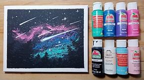 Shooting Star Acrylic Painting Tutorial | Easy | For Beginners | Relaxing Satisfying Art