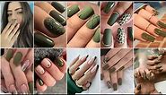 Green Nail Design Ideas - Green Color Nails/olive green nails art collections/easy nails art #viral