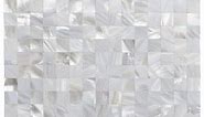 Art3d Square White Seamless 12 in. x 12 in. Mother of Pearl Tile (6-Pack)