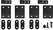 22 Pack Straight Brace Stainless Steel Black Flat Brace Straight Corner Braces Straight Brackets Metal Flat Straight Mending Plates with Screws