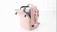 Travel Backpack for Women Men, TSA Friendly Carry-on Backpack Airline Approved, Personal Item Bag on Airplanes, Travel Essentials Must Haves, Pink