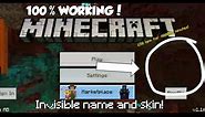 How to make our name and skin INVISIBLE in Minecraft! | Minecraft Invisible name and skin