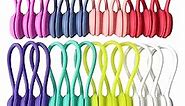 Reusable Twist Ties with Strong Magnet for Bundling and Organizing Cables,Headphone Cables,USB Charging Cords,Hanging & Holding Keychain,Silicone Cord Winder Magnetic Cable Clips (8 Colors - 24 Pack)