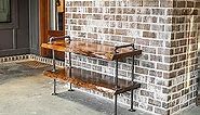 Southern Rustic Logwerks Industrial Pipe Live Edge Entertainment Center— Steampunk TV Stand with Live Edge Wood (Honey Pine)