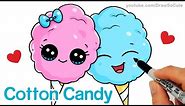 How to Draw Cotton Candy Easy | Cartoon Food