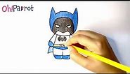 How to draw cute Batman | Easy Step by Step for Kids
