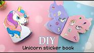 how to make unicorn sticker book | diy unicorn sticker book without double sided tape