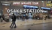 OSAKA JAPAN/ Osaka Station Walking Tour in Umeda_Binaural Sound [4K HDR]