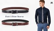 1.2 inch men's leather belt with removable buckle