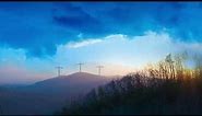 Jesus Calvary Three Crosses On Hill Under Beautiful Blue Sunrise Sky 4K Christian Worship Background