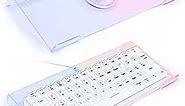 SELORSS Acrylic Computer Keyboard Holder,366 Kinds RGB Compact Keyboard Tray,Gaming Keyboard USB Interface Titled Keyboard Stand Ergonomic Typing,Clear Keyboard Riser for Office Desk,PC,Gaming.