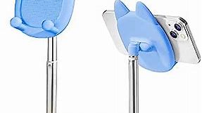 Hearsky Cute Cat Phone Stand, Cat Head Cell Phone Holder for Desk,Angle&Height Adjustable Compatible with All Smartphone,iPhone,Samsung,Tablet,iPad-Blue