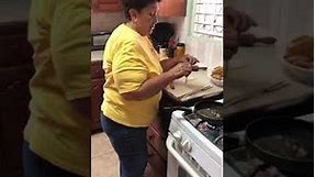 Marie Sharp cooks Belizean Fryjacks in Dangriga