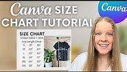 Size chart tutorial on Canva!! Creating digital downloads to sell on etsy, Selling on etsy