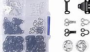FASHIONTOAD 50 Pairs 3 Styles Skirt Hooks and Eyes Sewing Hook, Sewing Snaps Clothing Fixing Tools with Metal Snaps Buttons Fasteners Press Studs for Trousers Skirt Dress Sewing and Crafting