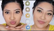 COLORED CONTACTS ON DARK BROWN EYES - ALEXISJAYDA