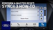 SYNC® 3: How to Perform a Master Reset | Ford How-To | Ford