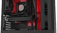 NZXT H510i - CA-H510i-BR - Compact ATX Mid-Tower PC Gaming Case - Front I/O USB Type-C Port - Vertical GPU Mount - Tempered Glass Side Panel - Integrated RGB Lighting - Black/Red