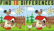 Can You Find All The 10 Differences Between Two Images - EASY LEVEL