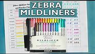 All the Zebra Mildliner Highlighters: Swatches, Color Order and Lettering Practice
