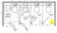 Standard size of Bathroom /Toilet and Handicap Toilet Design plan with Detail in English / Hindi