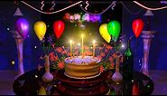 Happy Birthday Song Animation with Birthday Cake and Magical Celebration Effects in HD