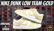 FIRST LOOK: NIKE DUNK LOW TEAM GOLD UNBOXING AND REVIEW