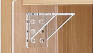 Large Self Adhesive Cabinet Shelf Support, Punch Free Transparent Shelf Pegs for Shelves, Brackets Holders for Cupboard, Bookshelf, Closet, Furniture (12 Count-Pack)