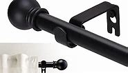 Curtain Rods for windows 32 to 62 inch,5/8 inch Decorative Rod Set, Matte Black Splicing Heavy Duty Metal with Brackets