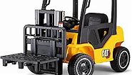 Kid Trax CAT Forklift Kids Electric Ride On Toy, 12 Volt, Kids 3-7 Years Old, Max Rider Weight 66 lbs, Yellow, (KT1619)