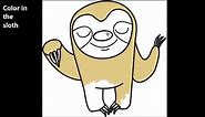 How to Draw Cute Cartoon Sloth with Easy Step by Step Drawing Tutorial for Kids - How to Draw Step by Step Drawing Tutorials