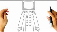 How to draw TV MAN Easy
