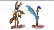Let’s draw Road Runner and Wile E. Coyote | Looney Tunes | Cartoon | Cartoon drawing | How to draw